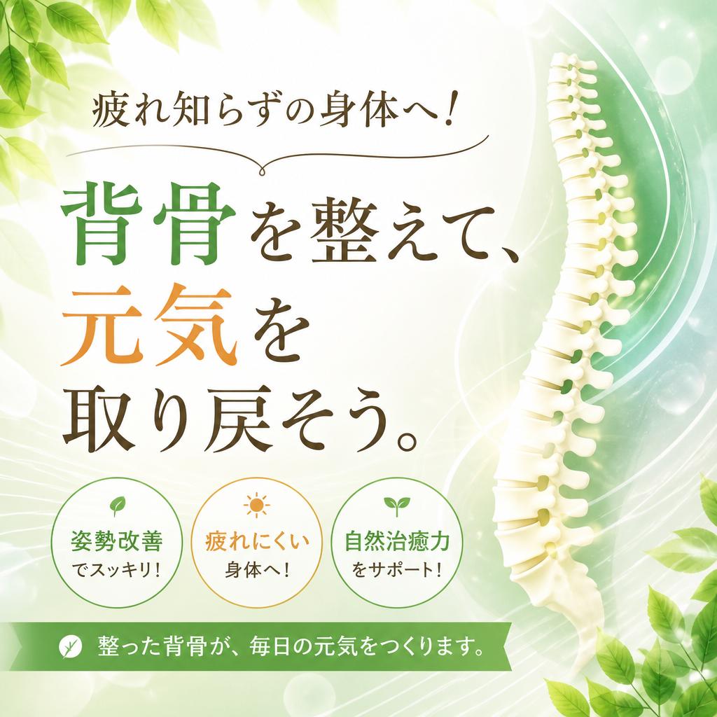 疲れ知らずの身体へ！背骨を整えて、元気を取り戻そう。