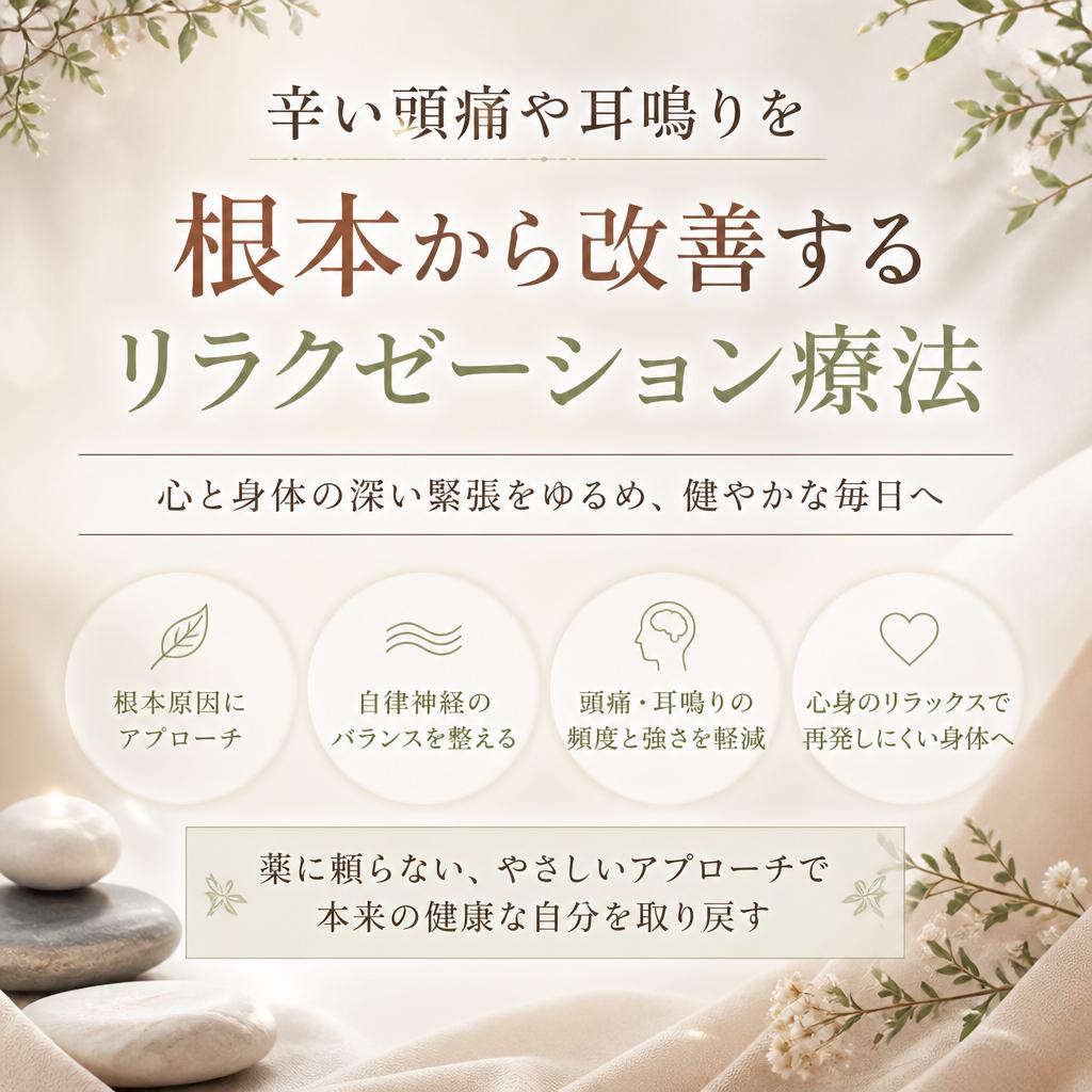 辛い頭痛や耳鳴りを根本から改善するリラクゼーション療法