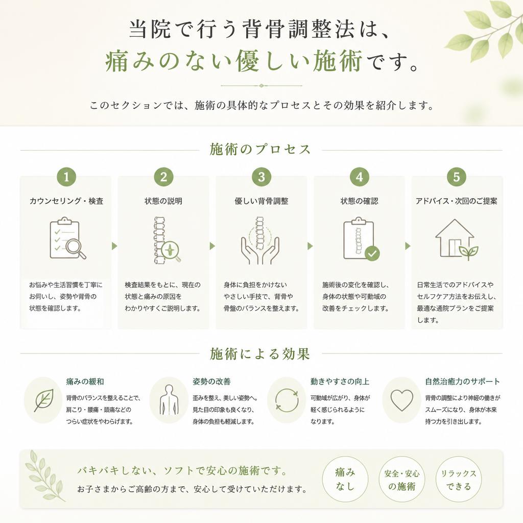 優しい背骨調整法の特徴
