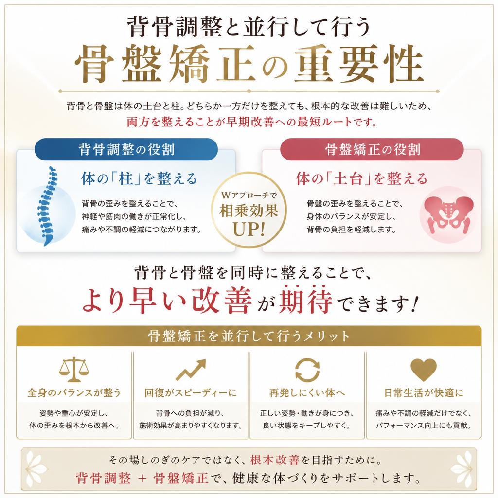 骨盤矯正との相乗効果