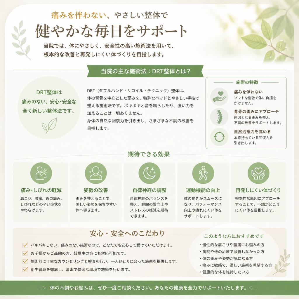 痛みを伴わない施術のご紹介