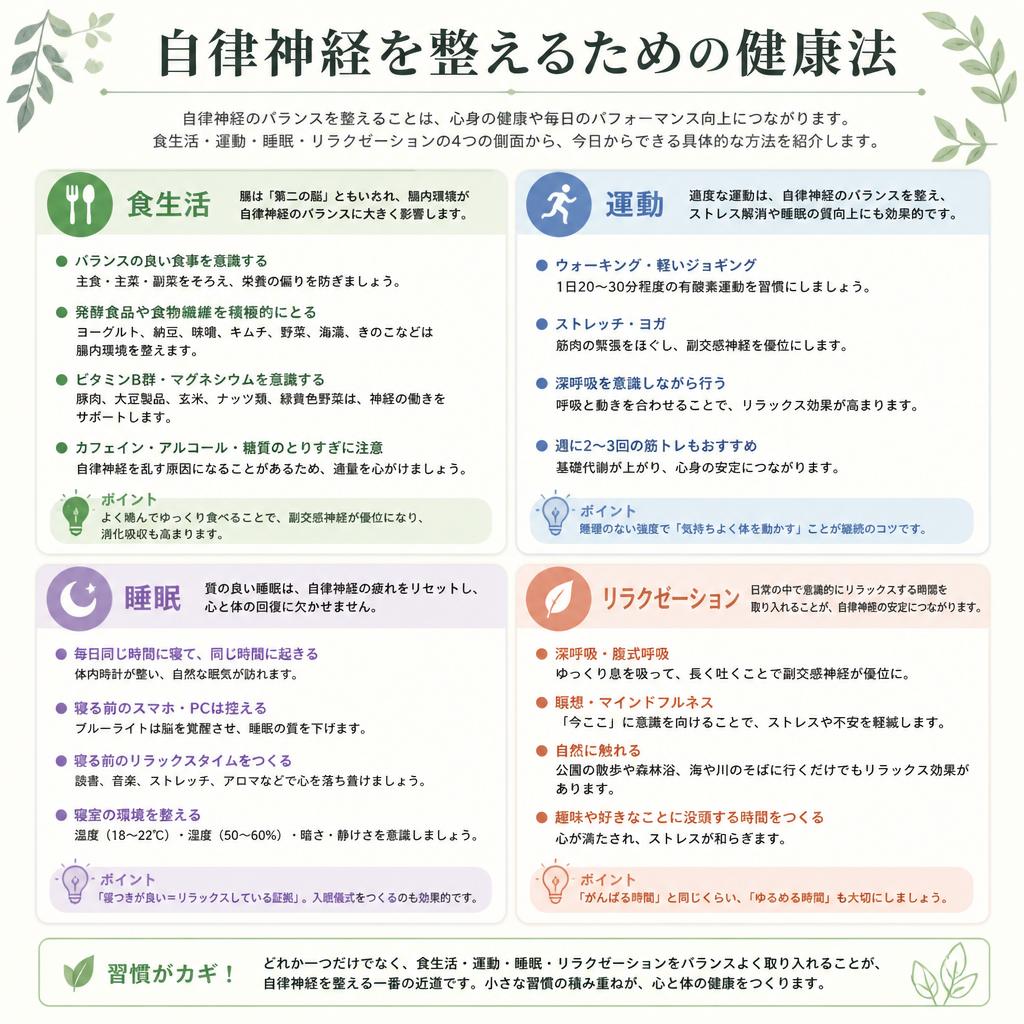 4. 健康法:自律神経を整えるために必要なこと