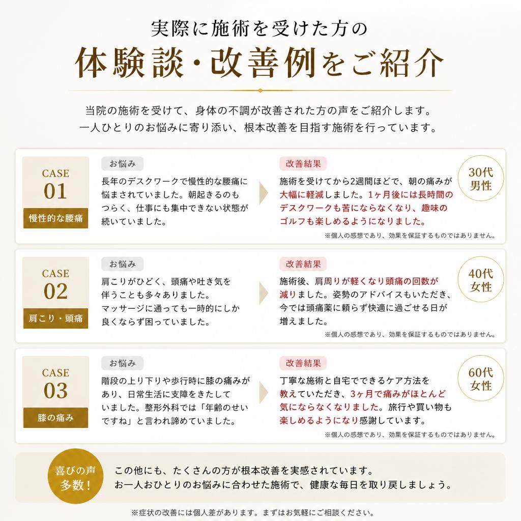 05. 施術の実績とお客様の声