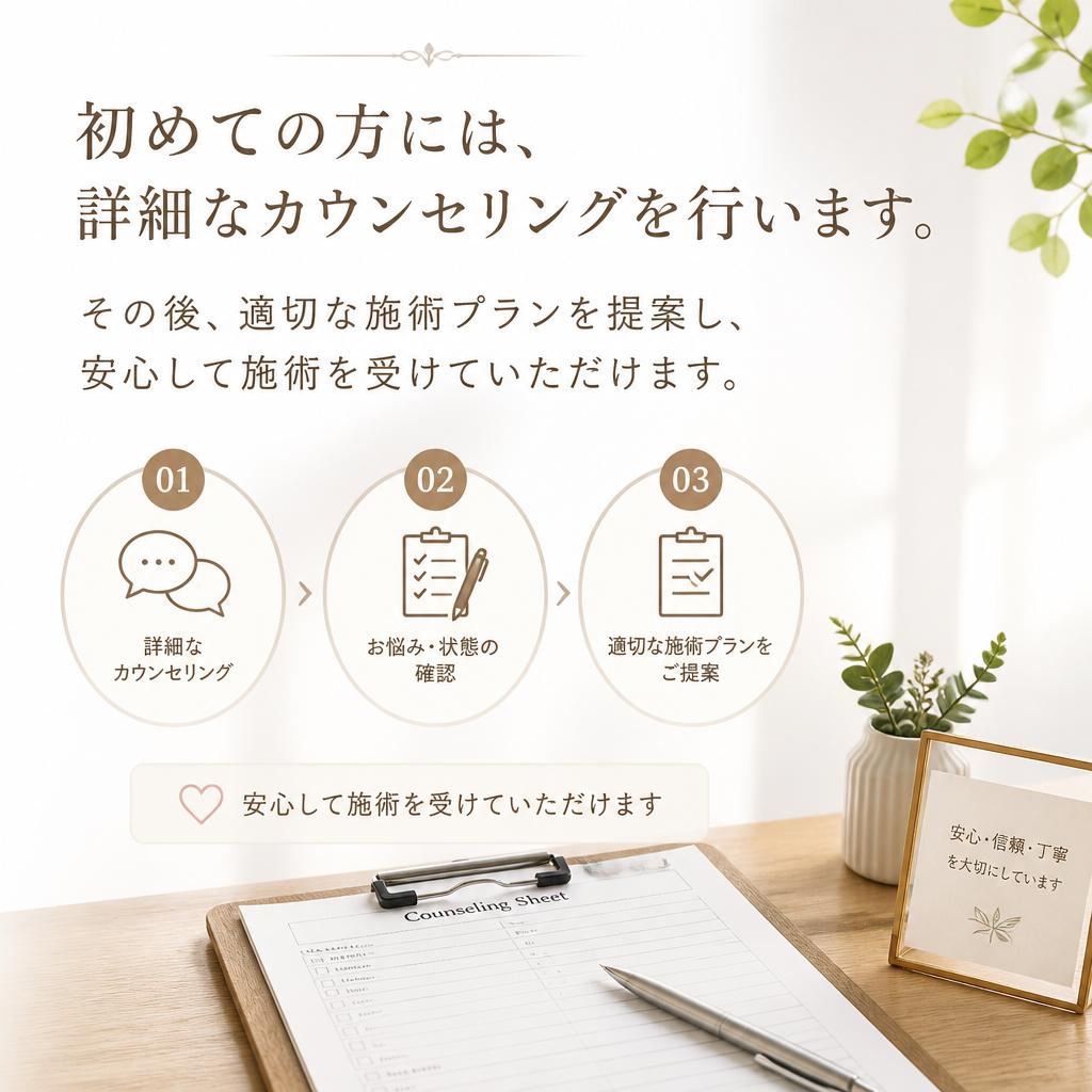 施術の流れとカウンセリング
