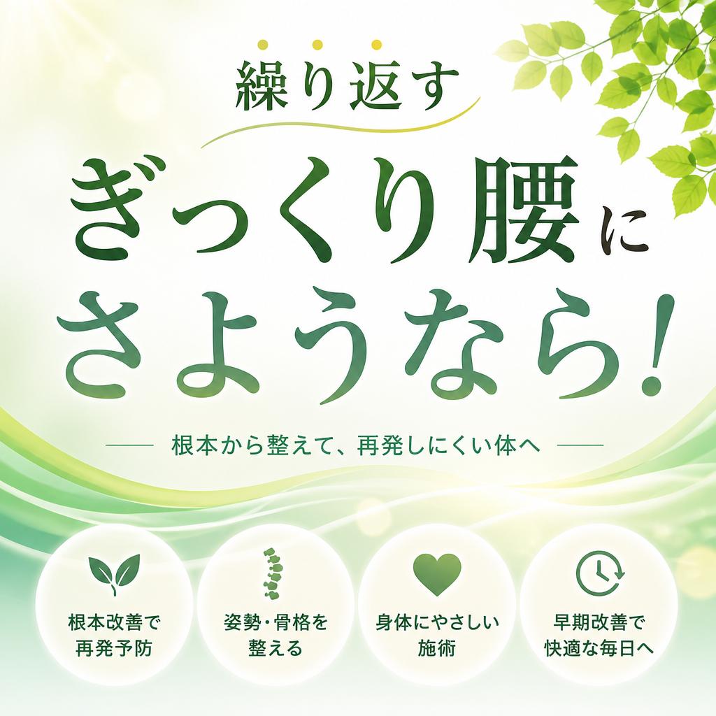 繰り返すぎっくり腰にさようなら！