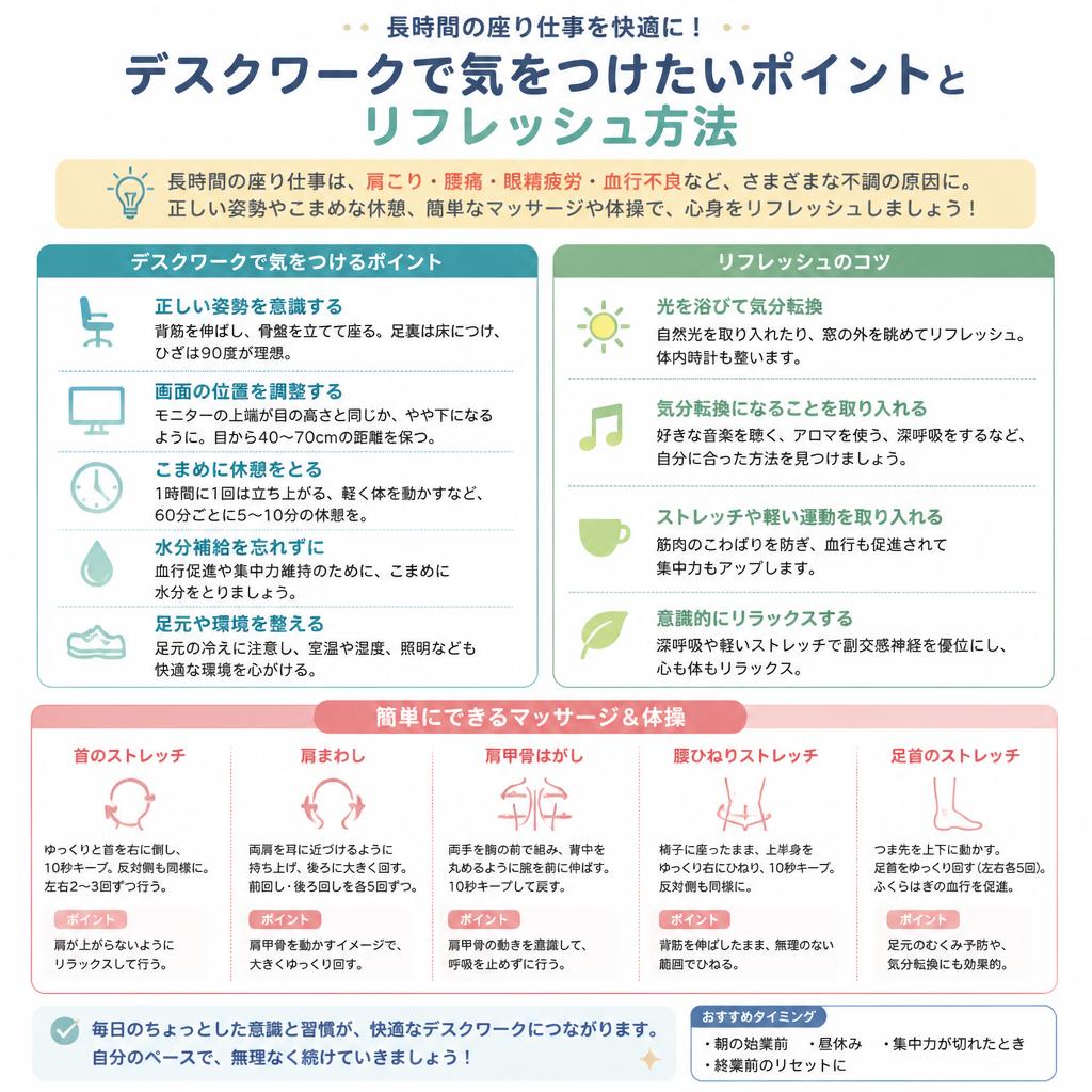 仕事の合間にできるケア