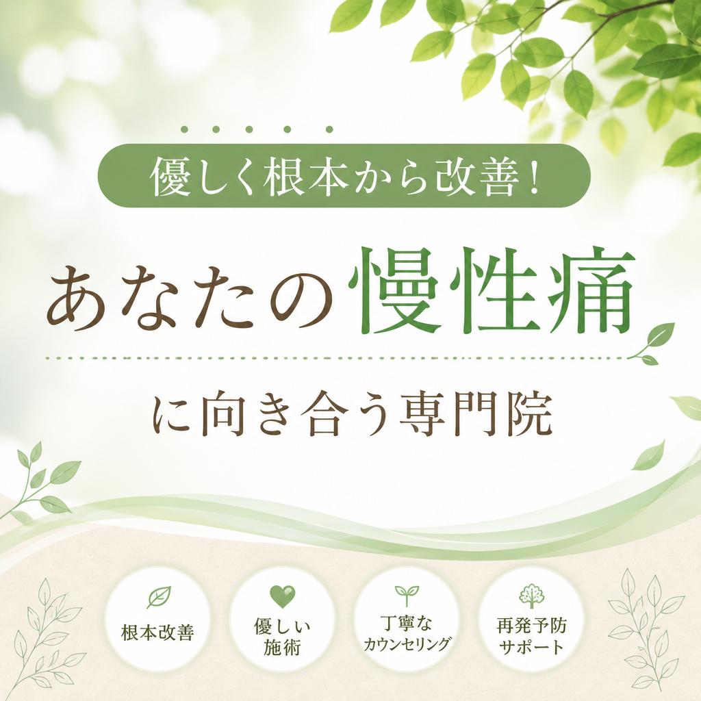 優しく根本から改善！あなたの慢性痛に向き合う専門院