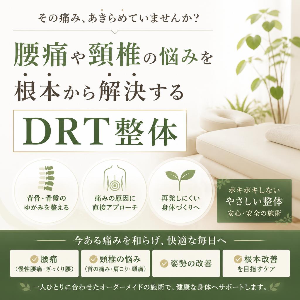 腰痛や頸椎の悩みを根本から解決するDRT整体