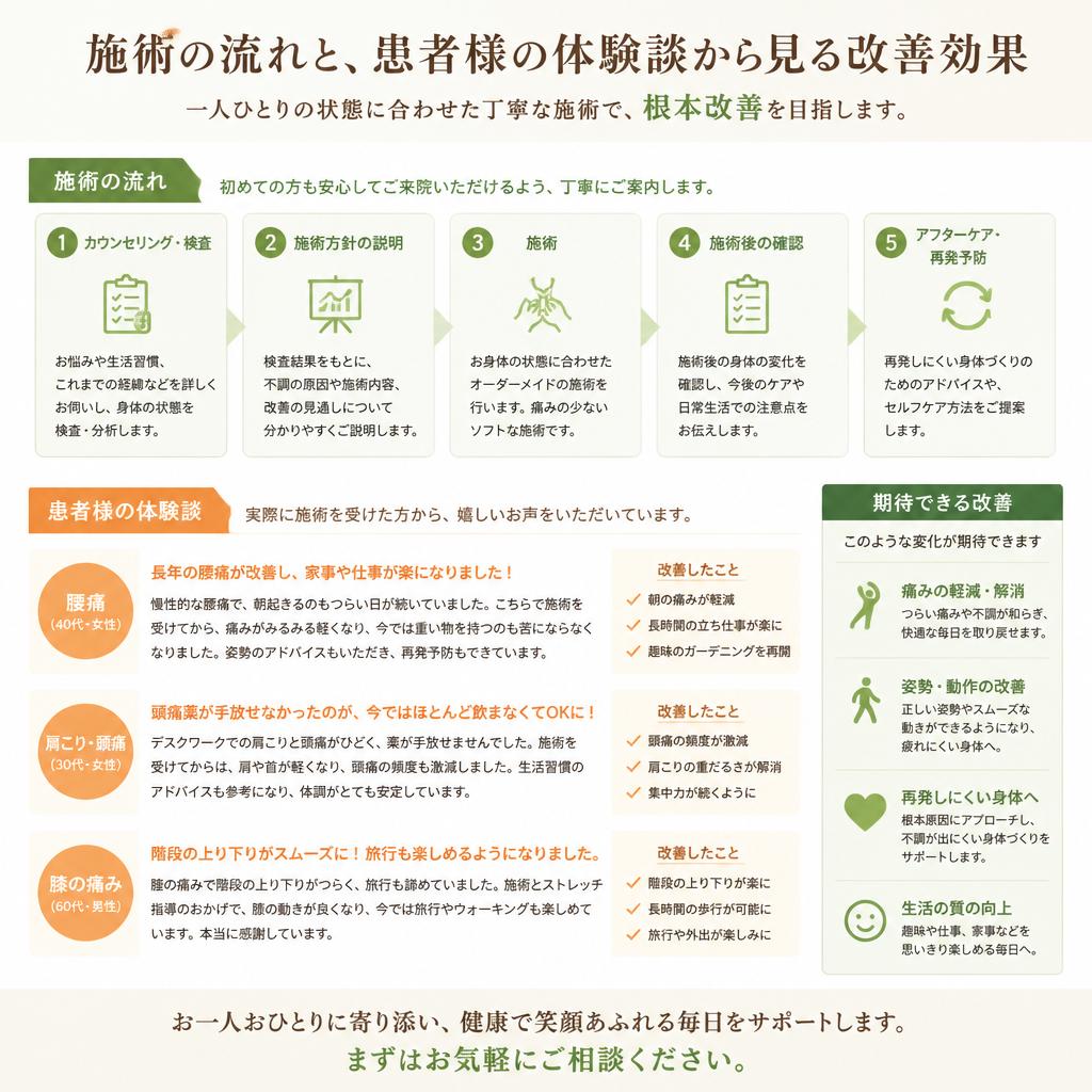 施術の流れと体験談