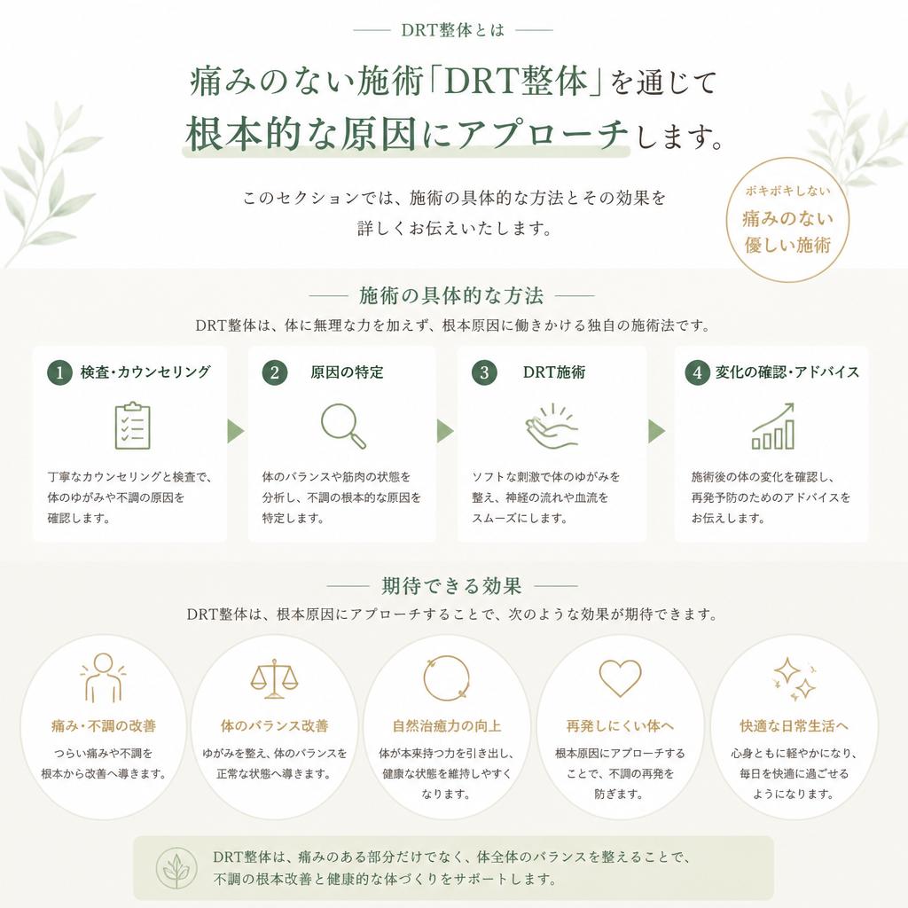 当院の施術法 - DRT整体のご紹介