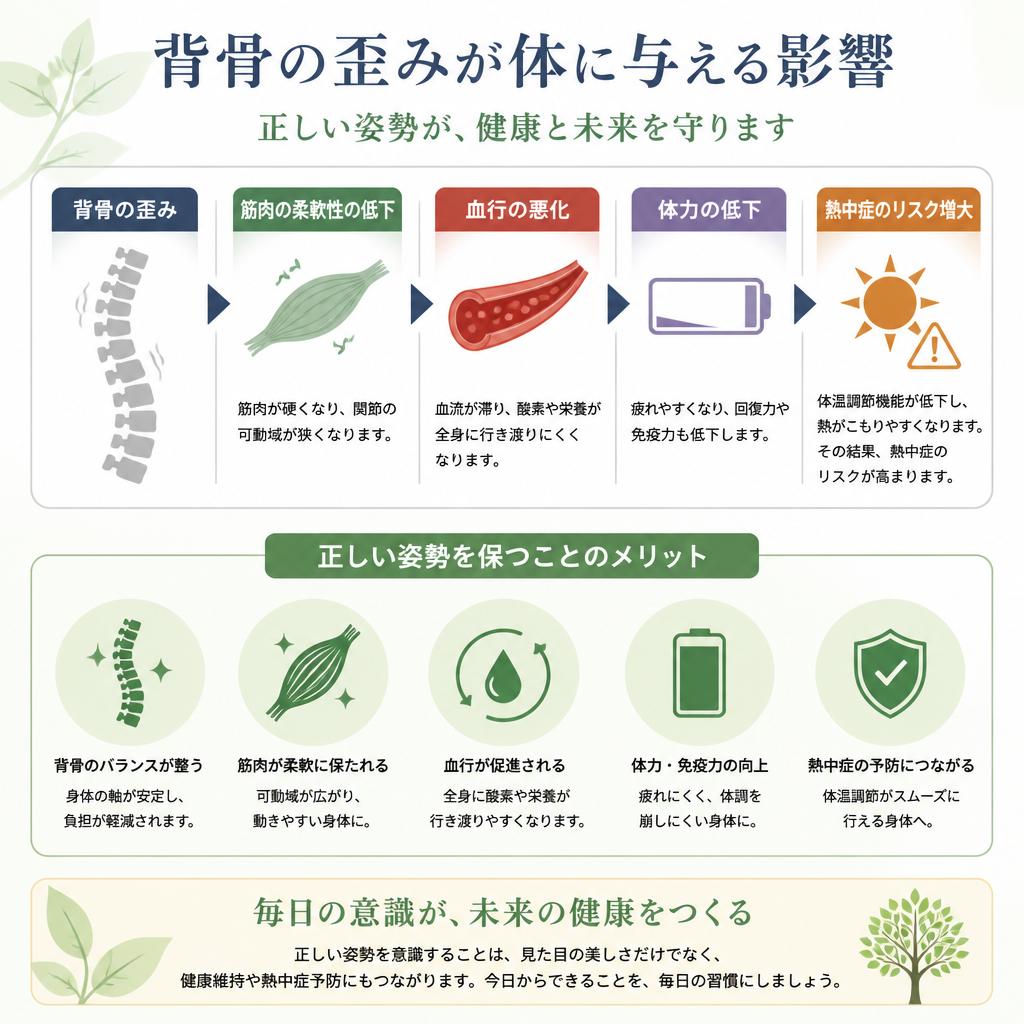 背骨の歪みが与える影響