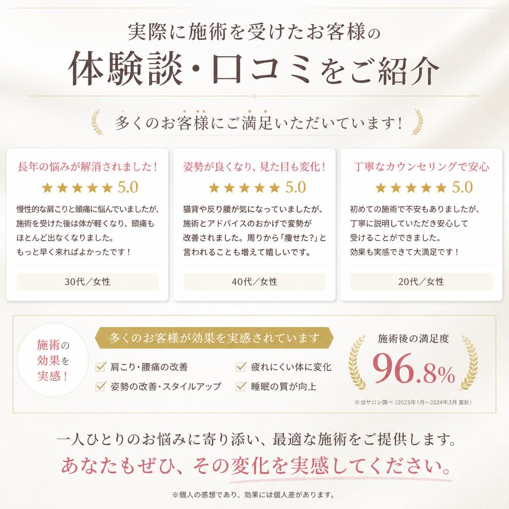 4. 施術を受けたお客様の声