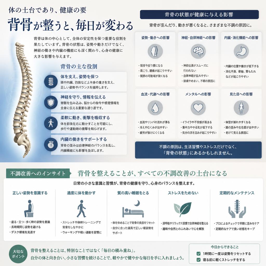 背骨の役割と健康との関係