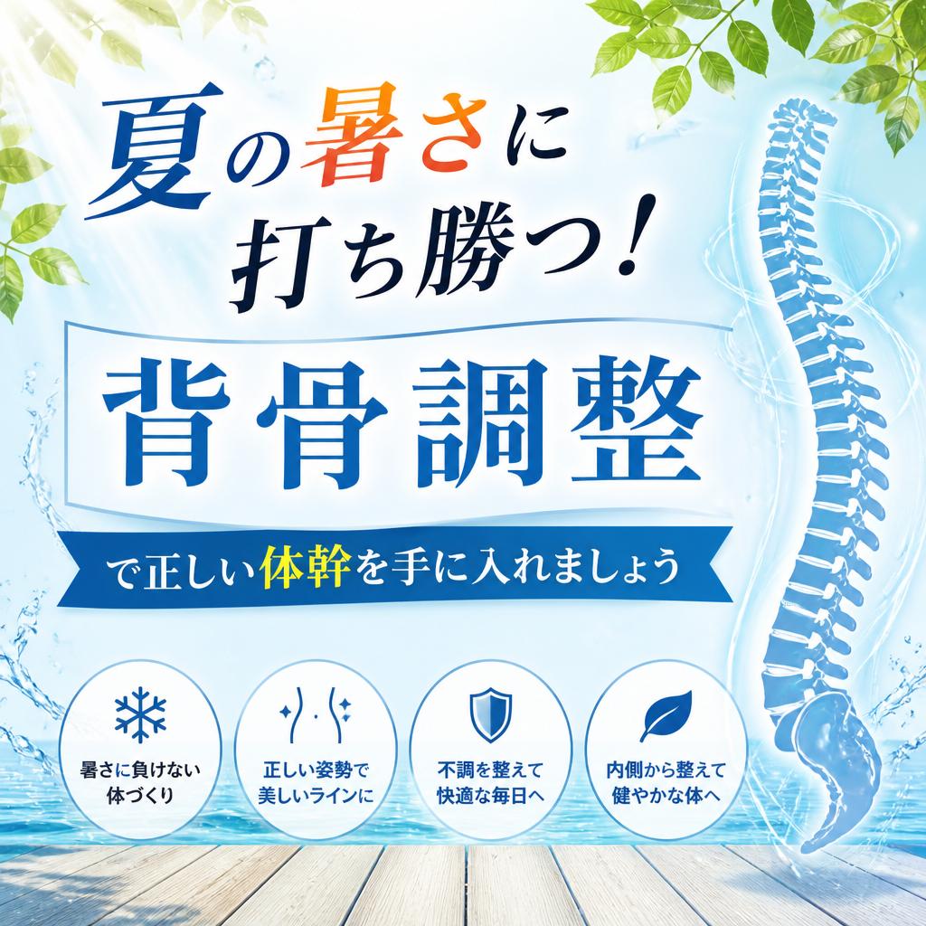 夏の暑さに打ち勝つ！背骨調整で正しい体幹を手に入れましょう