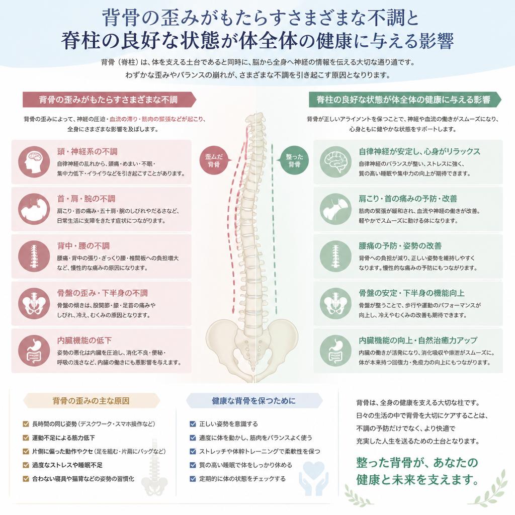背骨の歪みと健康の関係