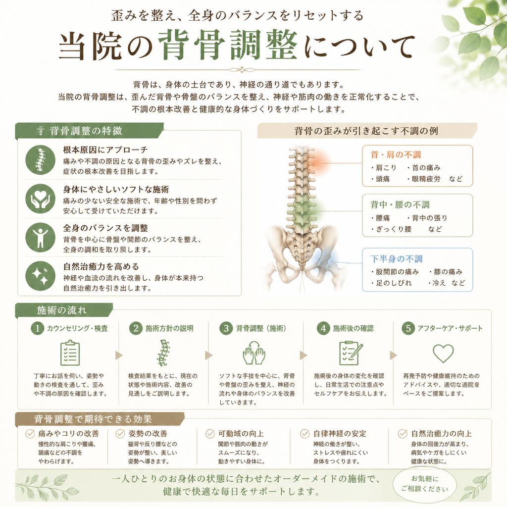 当院の背骨調整施術