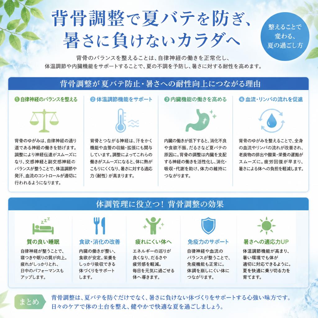 夏バテ解消のための施術の効果